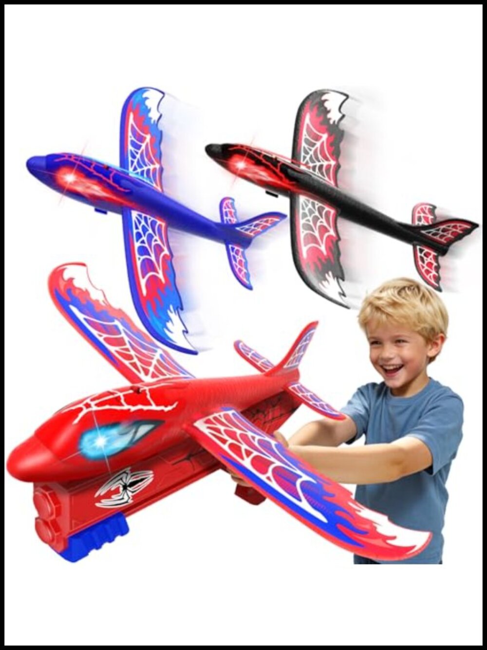 Airplane Launcher Toy Foam Gliders Outdoor Games for Kids Boys